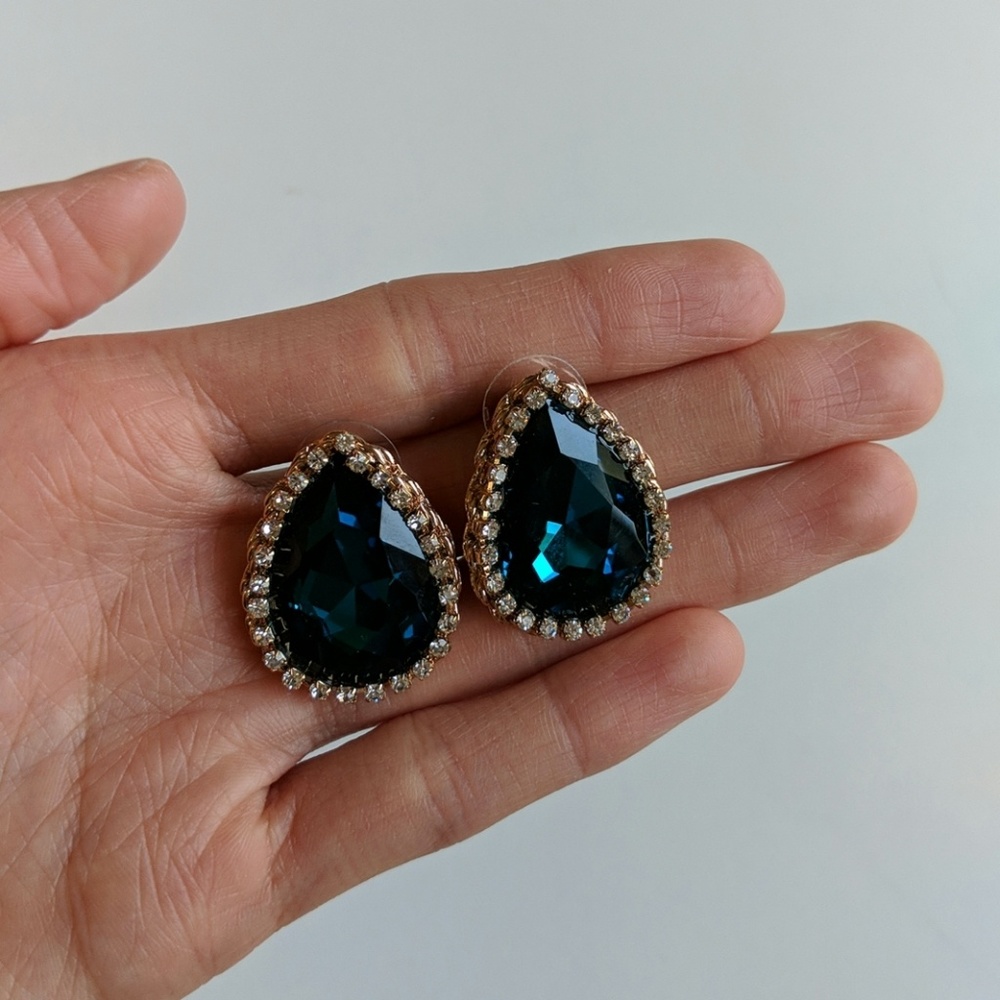 Crystal gemstone earrings.